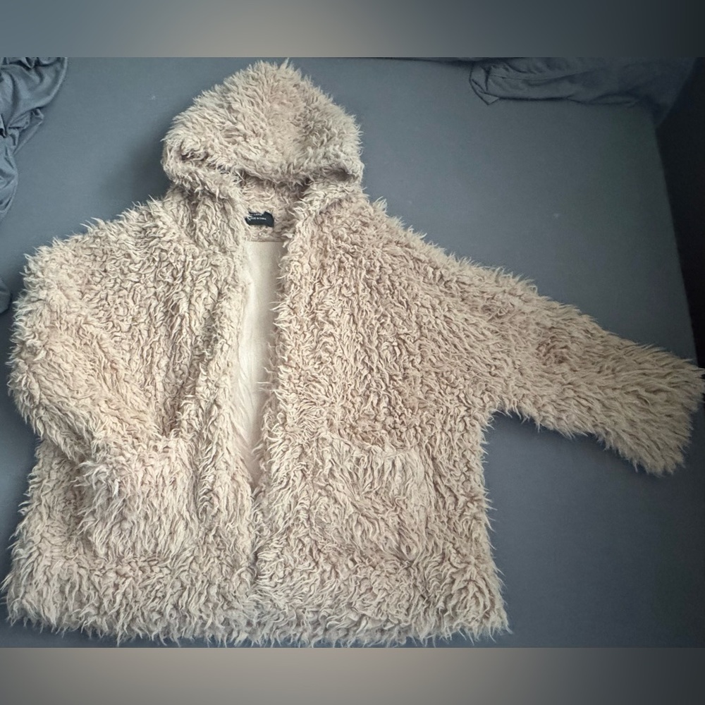 Nude Pink Faux Fur Jacket